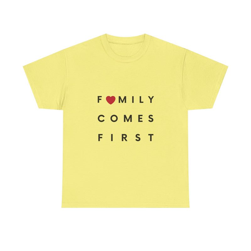 Family Comes First Unisex Heavy Cotton Tee