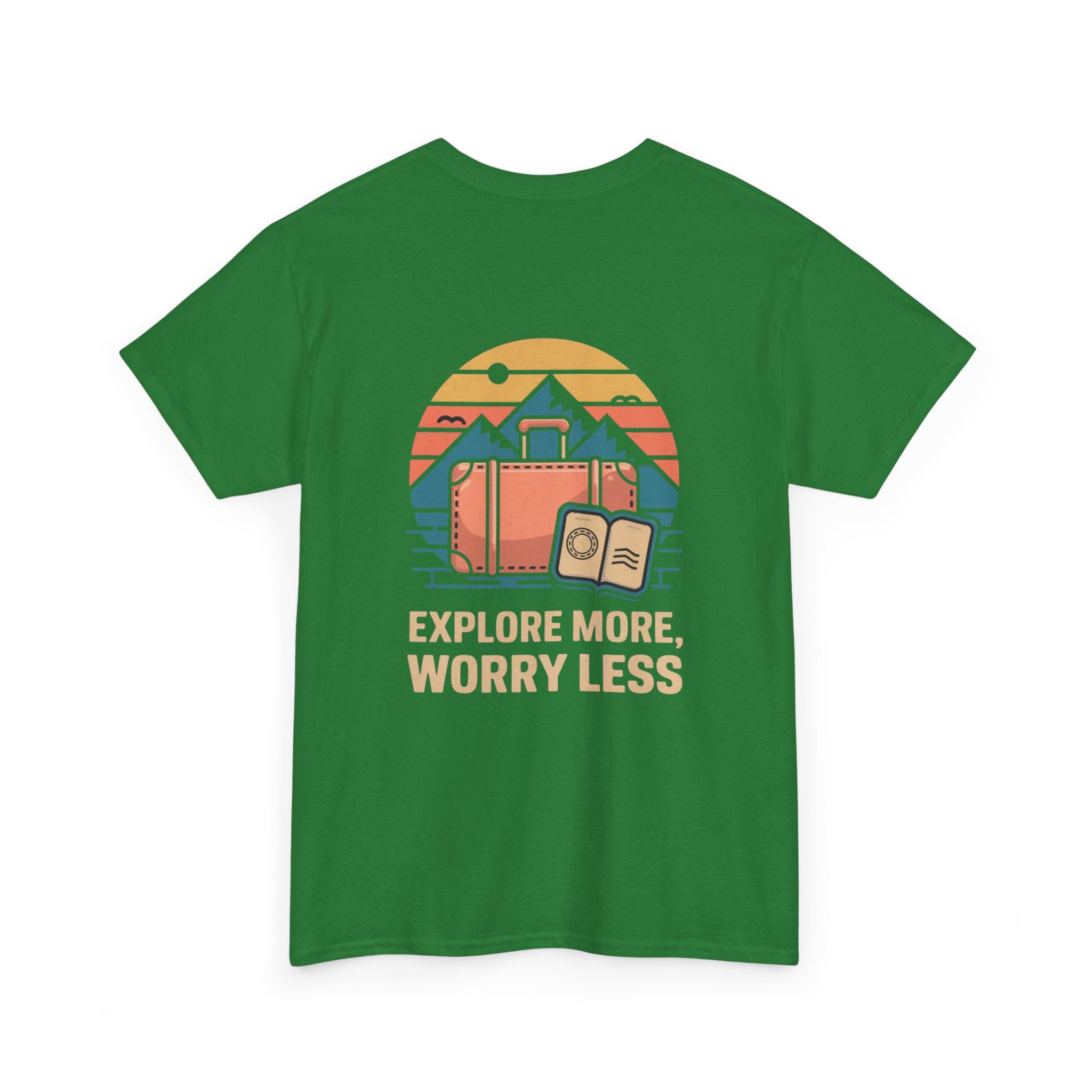Unisex Heavy Cotton Tee: "Explore more worry less" - T-Shirt