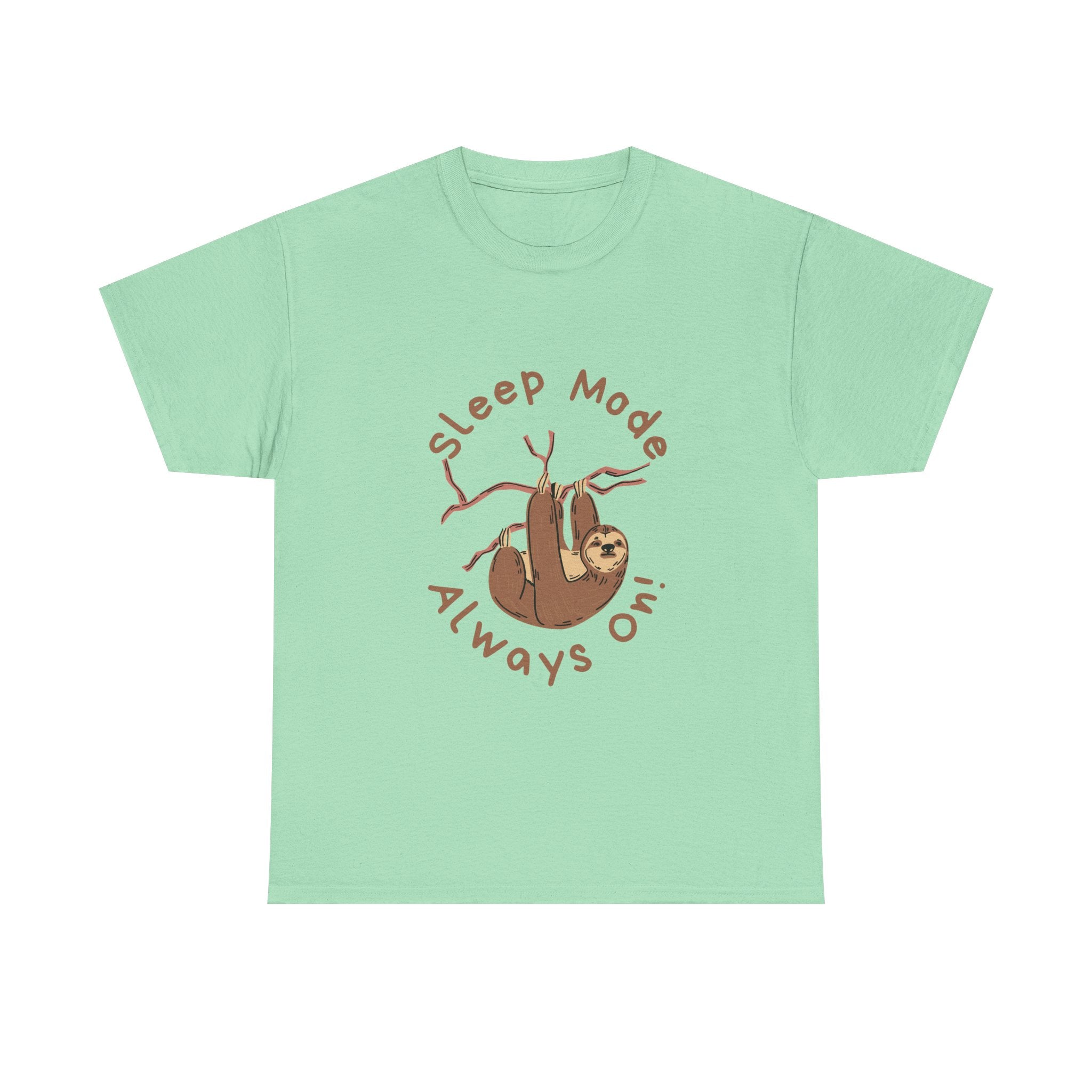 Sleep Mode Sloth Unisex Heavy Cotton Tee - Relaxed Fit T-Shirt