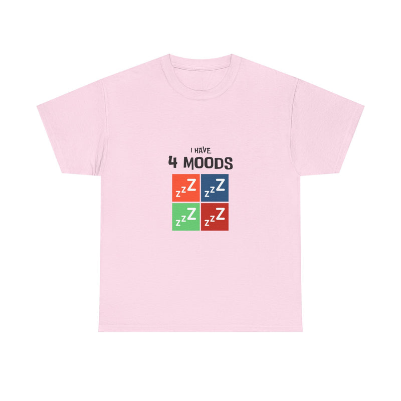 Unisex Heavy Cotton Tee - 'I Have 4 Moods' Graphic T-Shirt for Casual Comfort