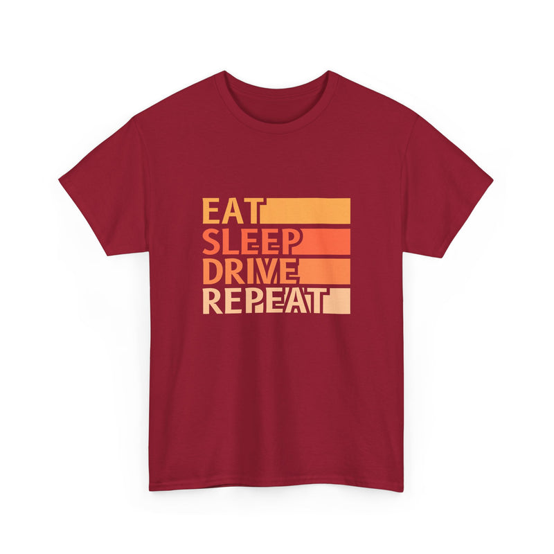 Eat Sleep Drive Repeat Unisex Heavy Cotton Tee - Perfect for Car Enthusiasts