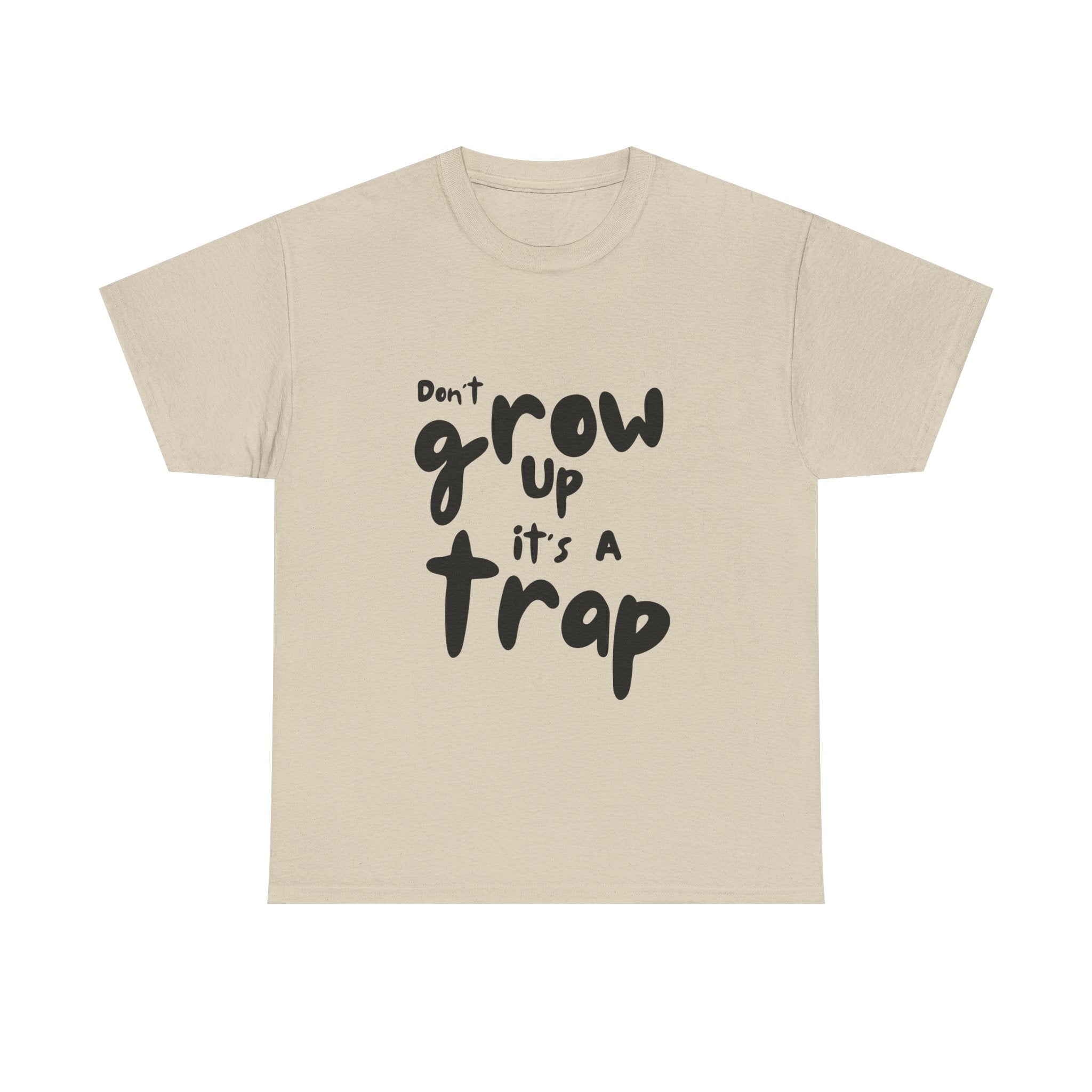 Funny Unisex Heavy Cotton Tee - "Don't Grow Up It's A Trap"
