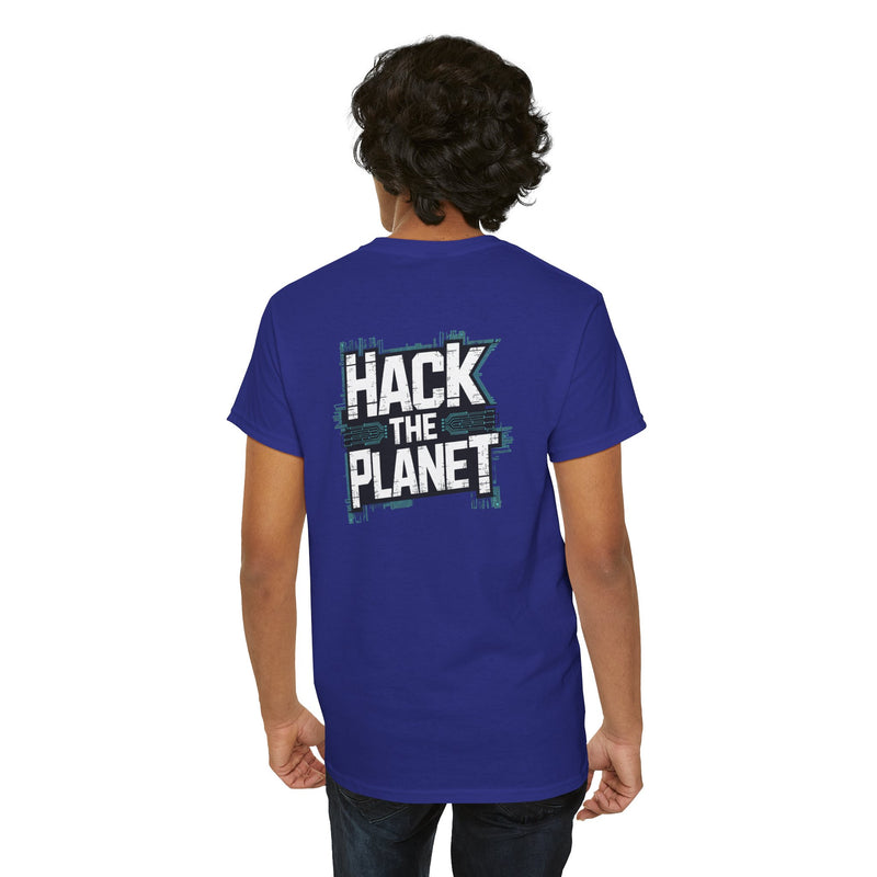 Unisex Heavy Cotton Tee: "Hack the Planet" - T-Shirt