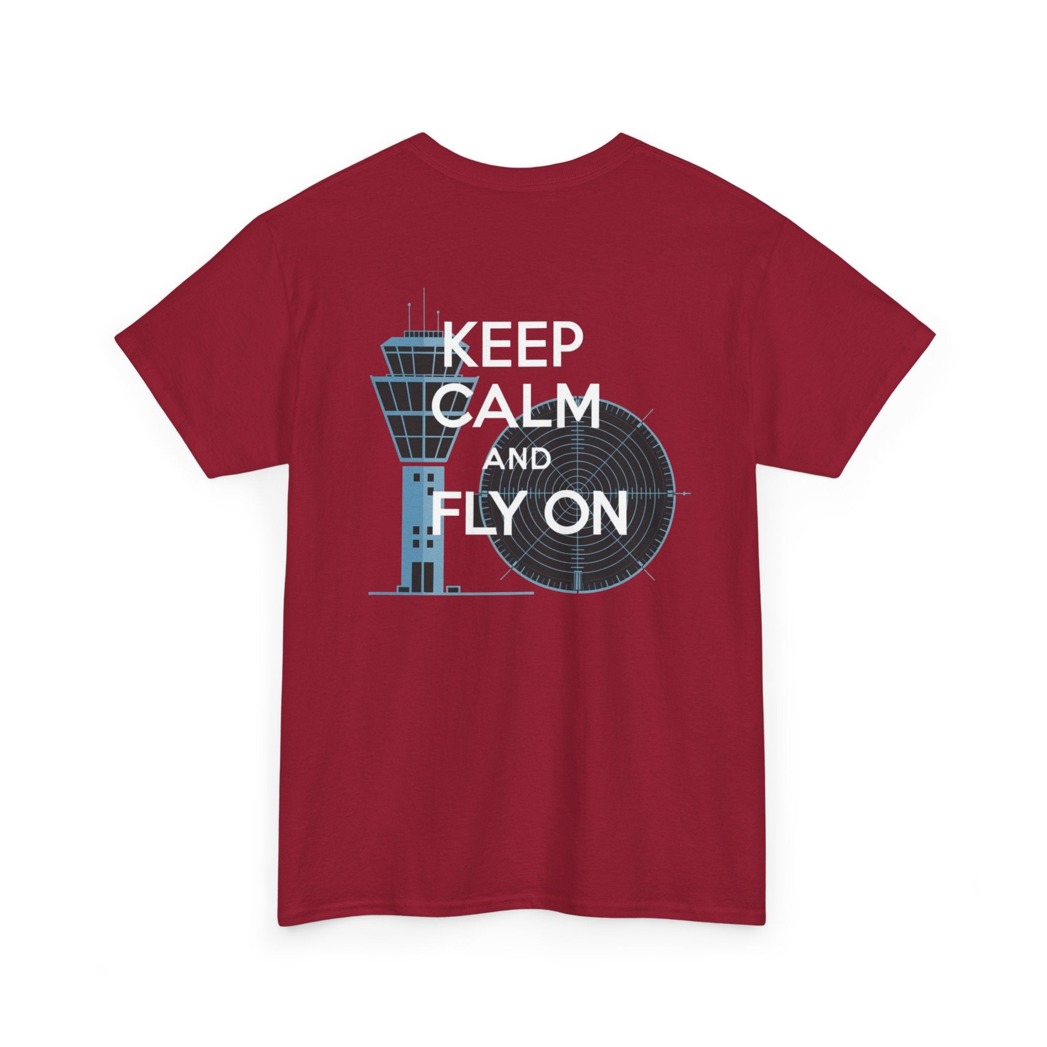 Keep Calm and Fly On Unisex Heavy Cotton Tee