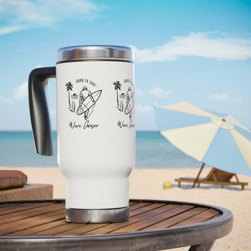 Tropical Island Stainless Steel Travel Mug with Handle - 14oz