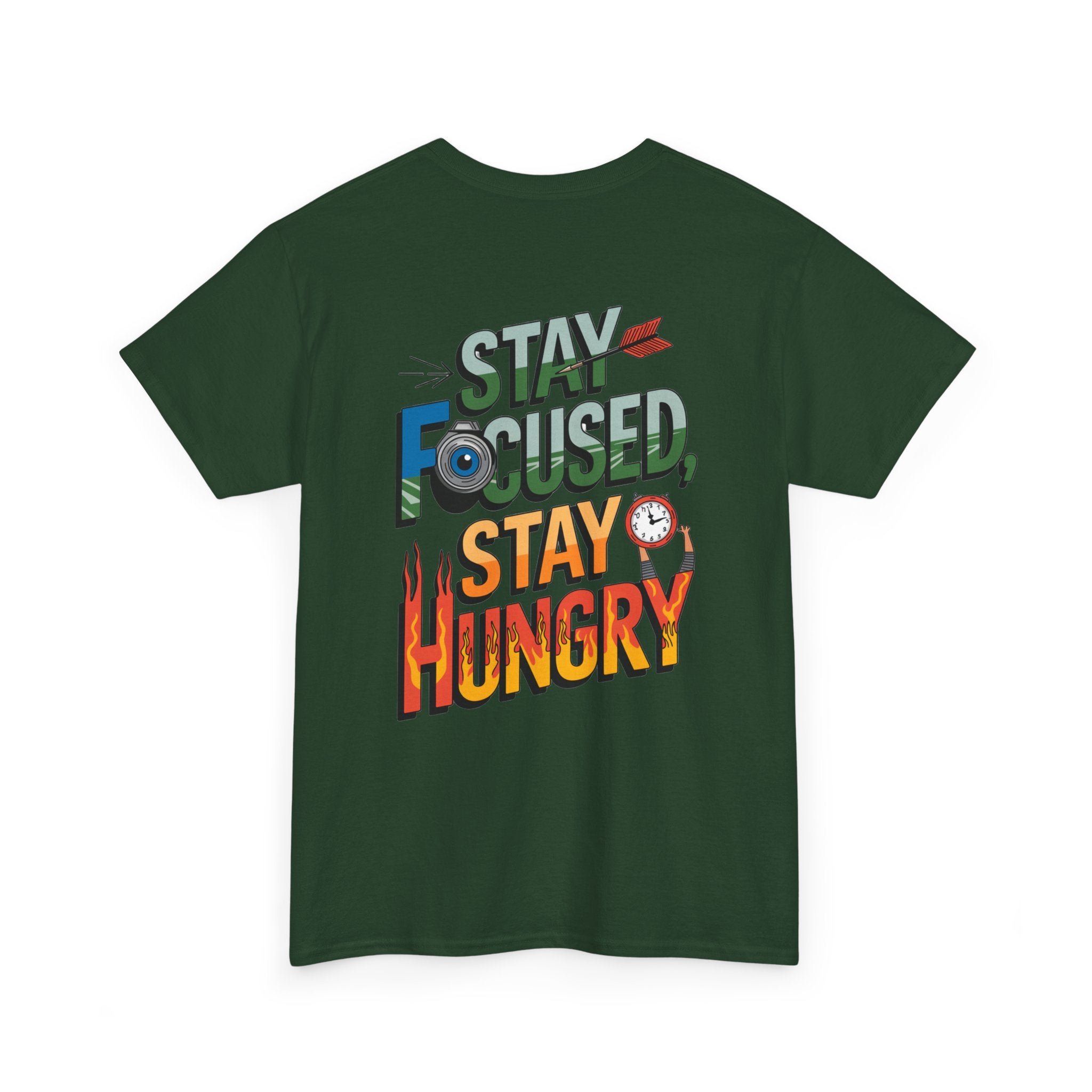 Unisex Heavy Cotton Tee: "Stay Focused Stay Hungry" - T-Shirt