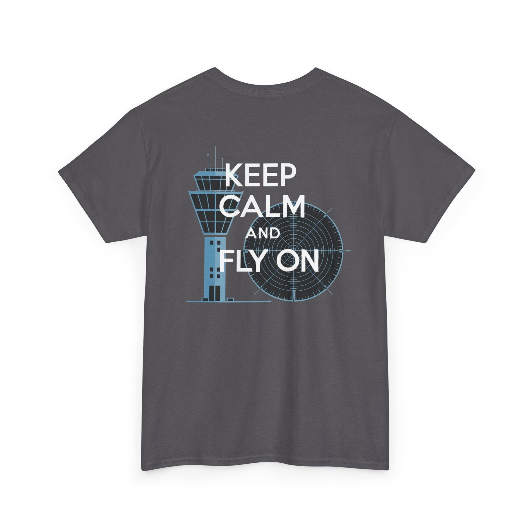 Keep Calm and Fly On Unisex Heavy Cotton Tee