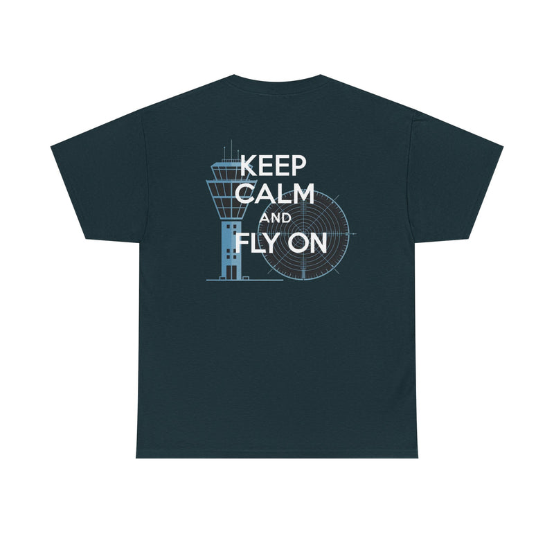 Keep Calm and Fly On Unisex Heavy Cotton Tee