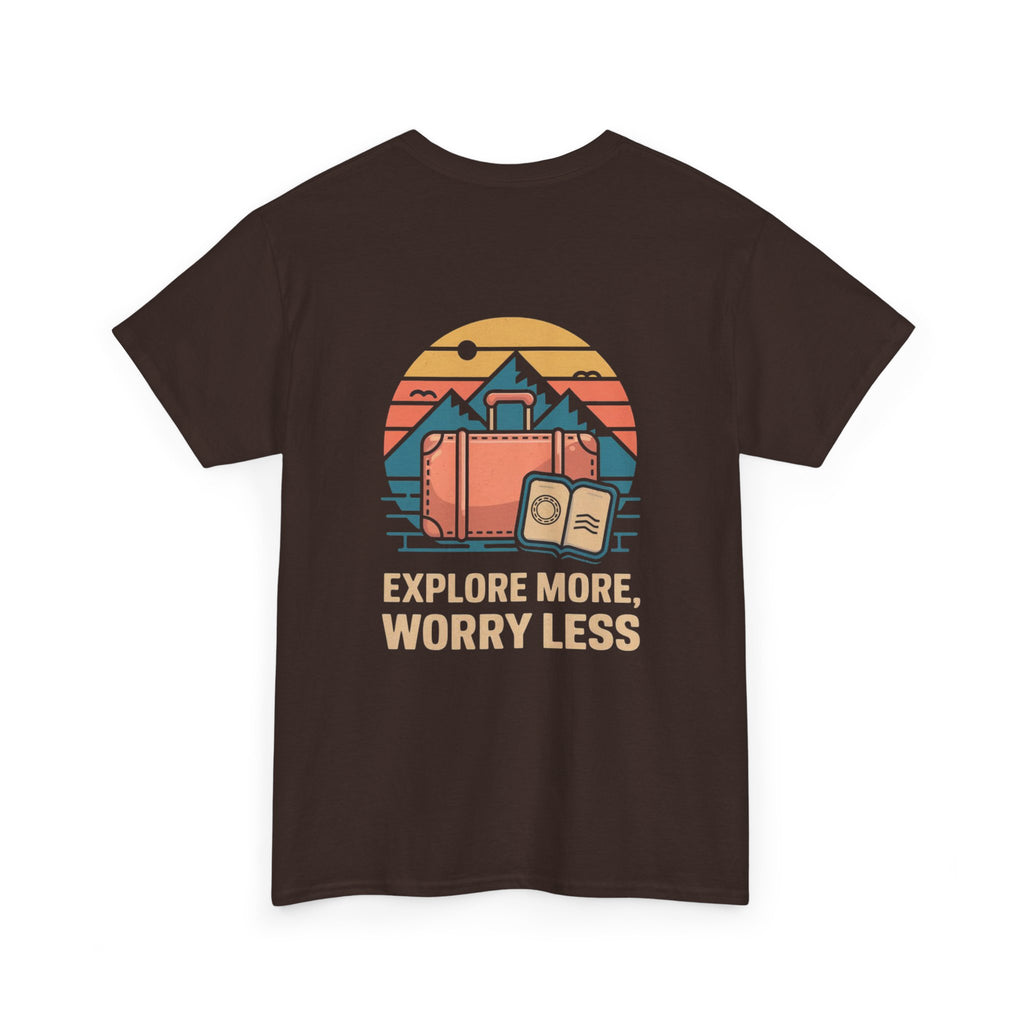 Unisex Heavy Cotton Tee: "Explore more worry less" - T-Shirt