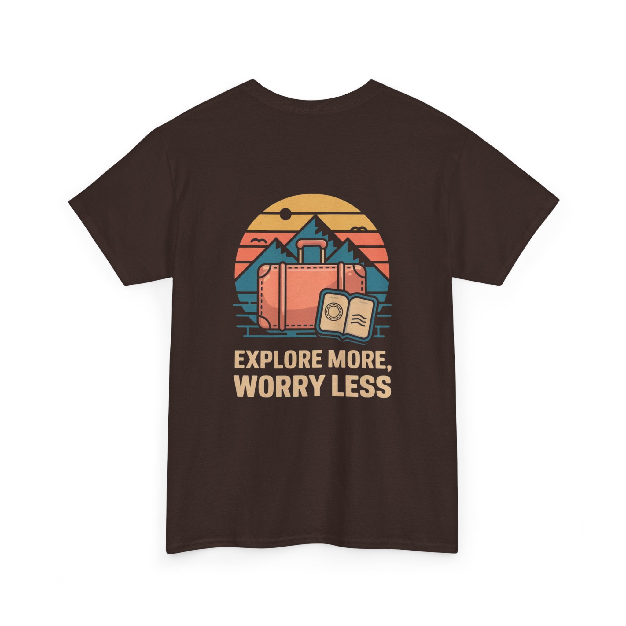 Unisex Heavy Cotton Tee: "Explore more worry less" - T-Shirt