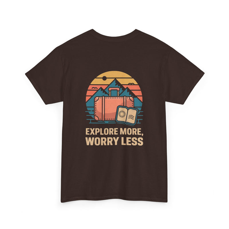 Unisex Heavy Cotton Tee: "Explore more worry less" - T-Shirt