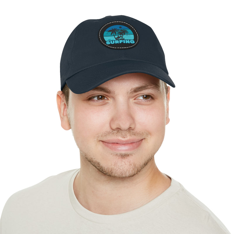 Surfing Dad Hat with Leather Patch - Casual Beach Style