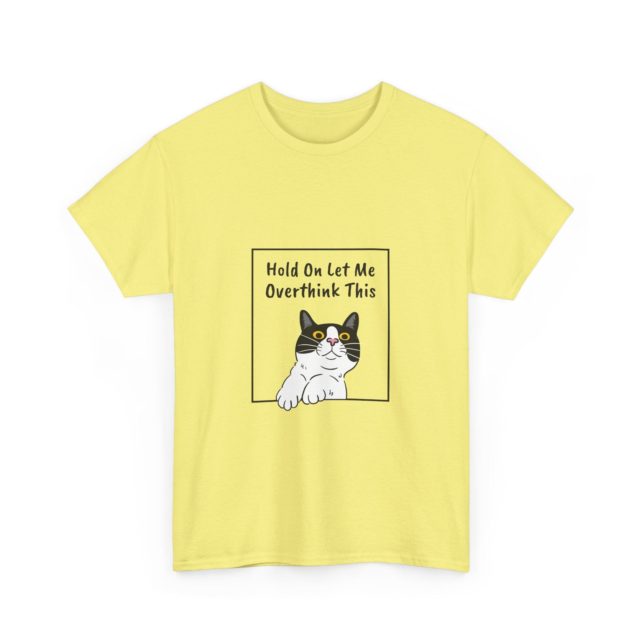 Funny Cat Overthink Tee - Unisex Heavy Cotton Shirt