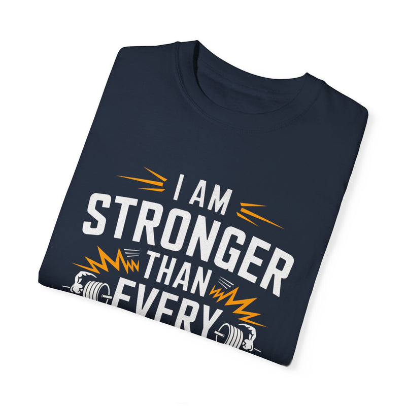 Motivational Unisex Garment-Dyed T-shirt - 'Stronger Than Every Doubt'
