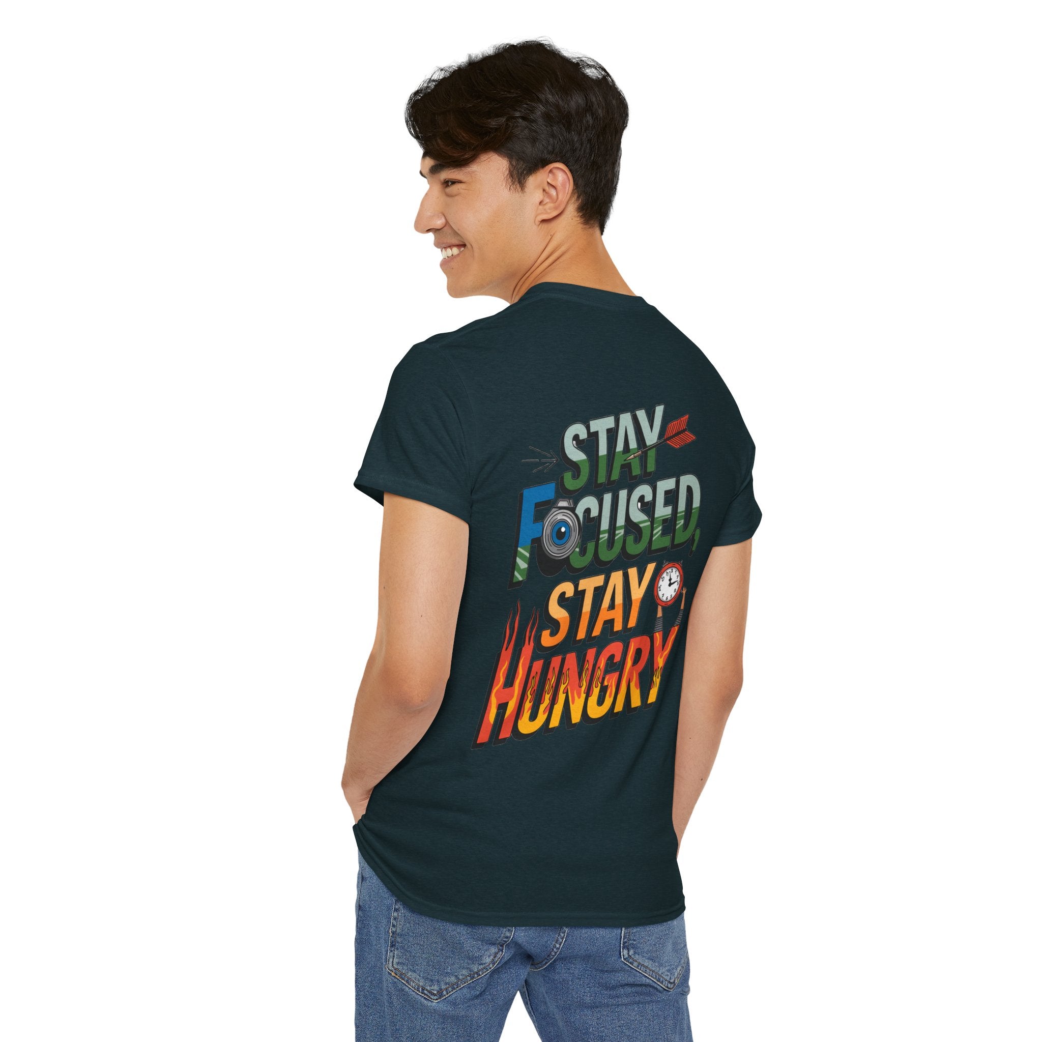 Unisex Heavy Cotton Tee: "Stay Focused Stay Hungry" - T-Shirt