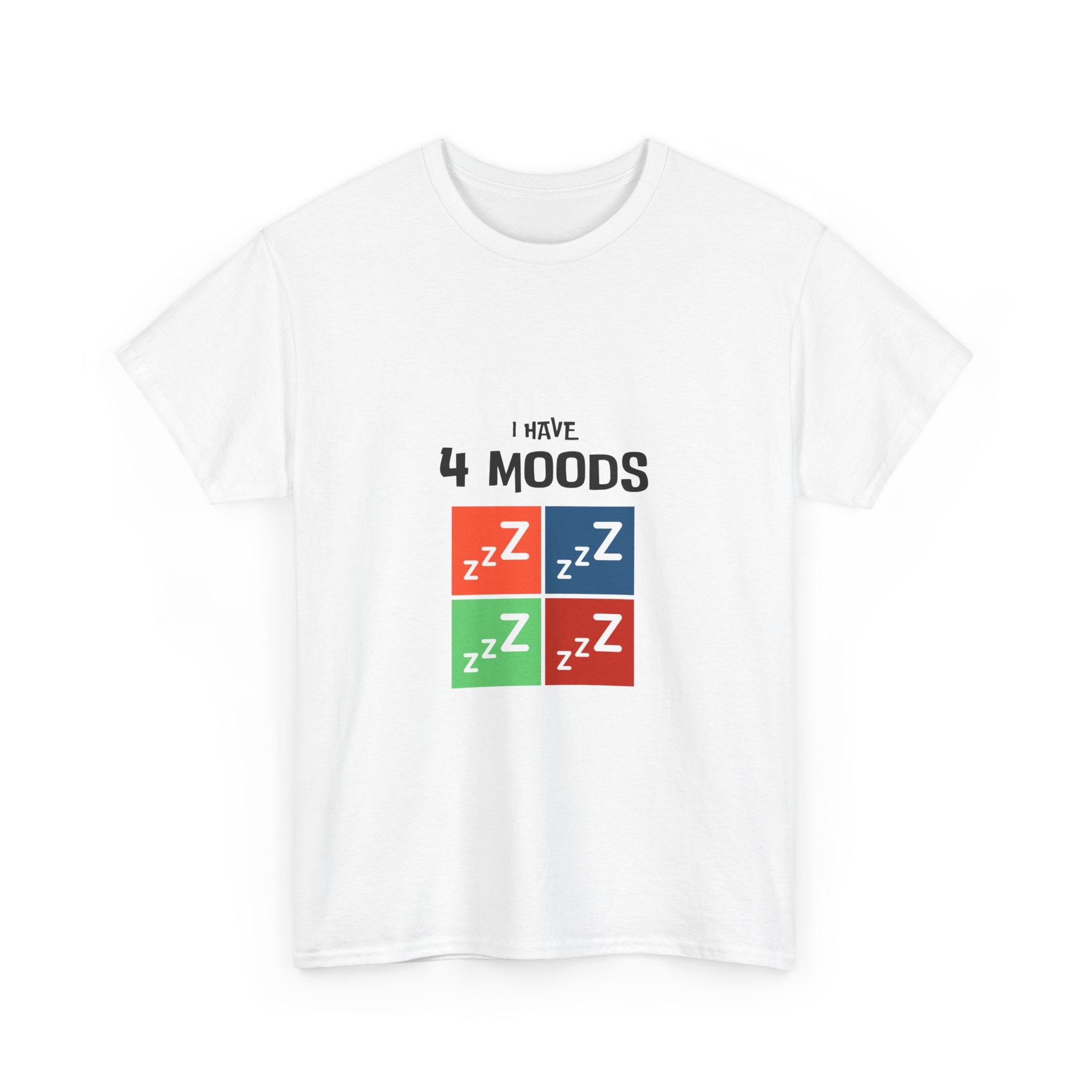 Unisex Heavy Cotton Tee - 'I Have 4 Moods' Graphic T-Shirt for Casual Comfort
