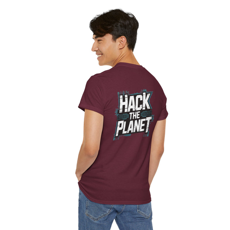 Unisex Heavy Cotton Tee: "Hack the Planet" - T-Shirt