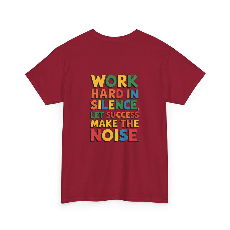 Work hard in Silence Unisex Heavy Cotton Tee for Everyday Style