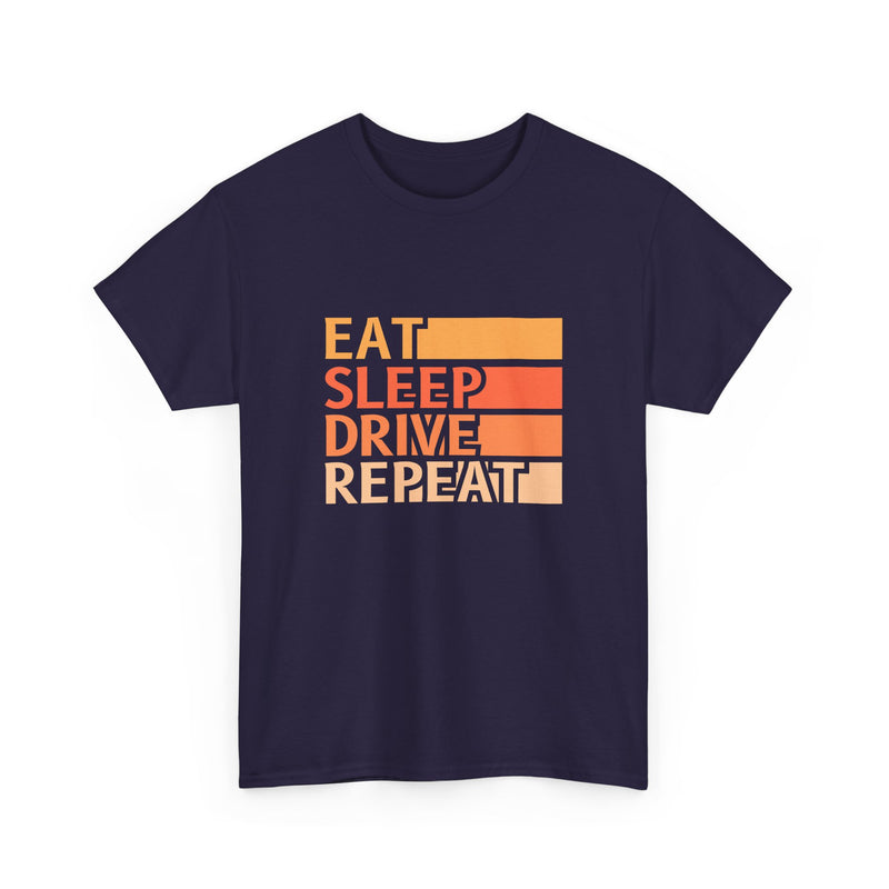 Eat Sleep Drive Repeat Unisex Heavy Cotton Tee - Perfect for Car Enthusiasts
