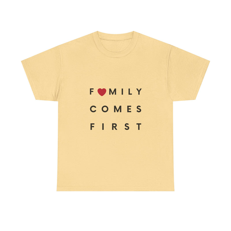 Family Comes First Unisex Heavy Cotton Tee