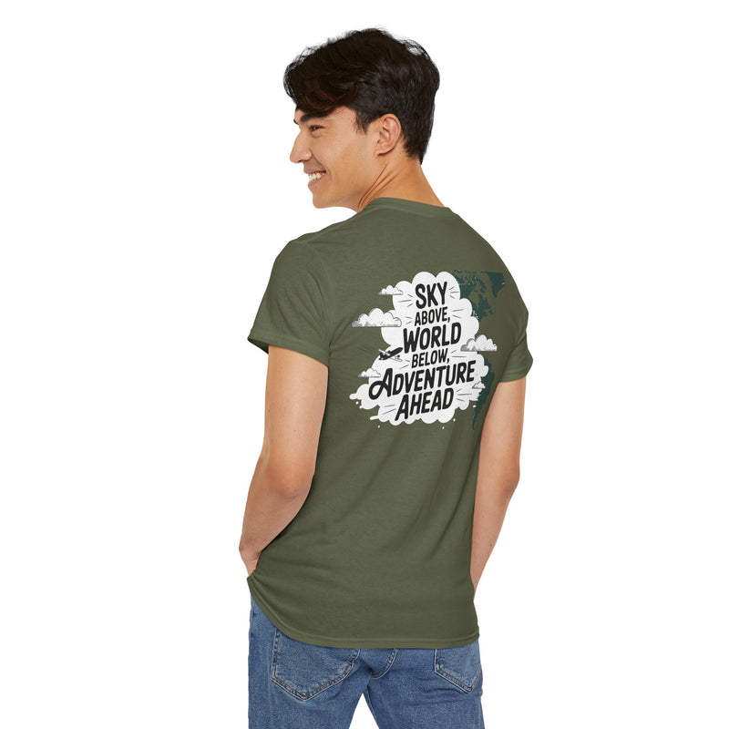 Unisex Heavy Cotton Tee: "sky above world below" T-Shirt