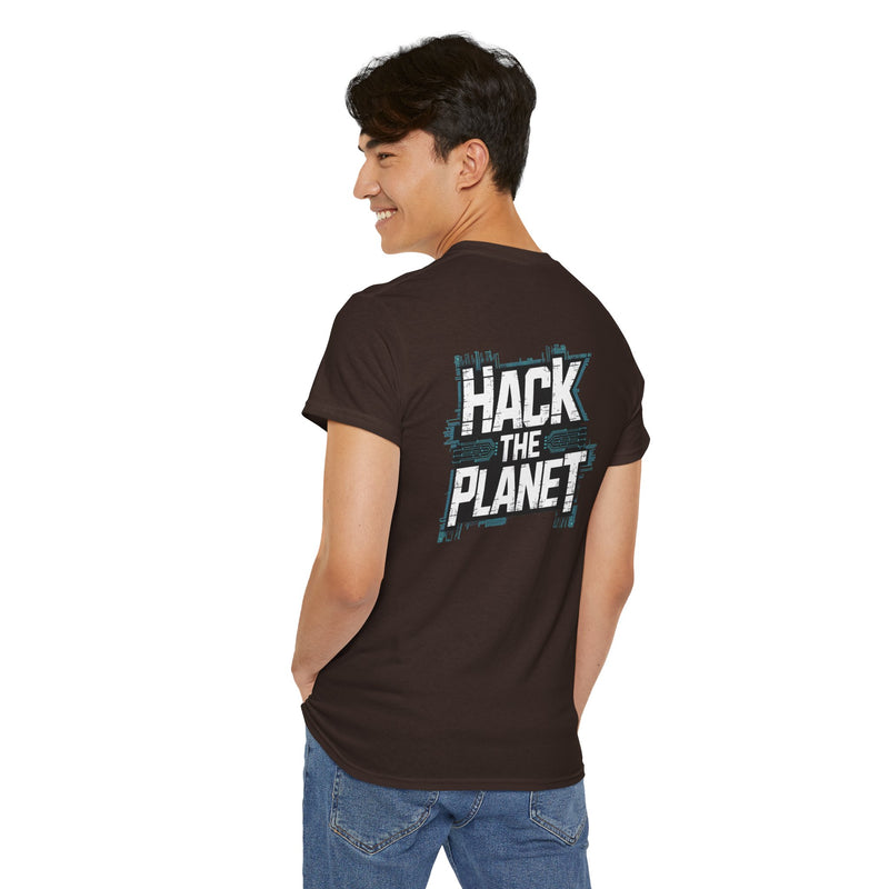 Unisex Heavy Cotton Tee: "Hack the Planet" - T-Shirt