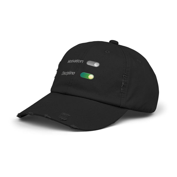 Motivation vs Discipline Distressed Cap | Unisex Adjustable Hat