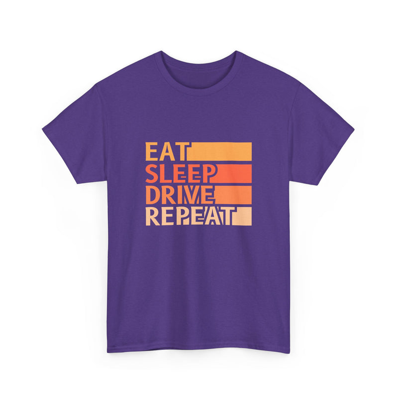 Eat Sleep Drive Repeat Unisex Heavy Cotton Tee - Perfect for Car Enthusiasts