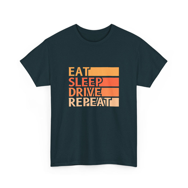 Eat Sleep Drive Repeat Unisex Heavy Cotton Tee - Perfect for Car Enthusiasts