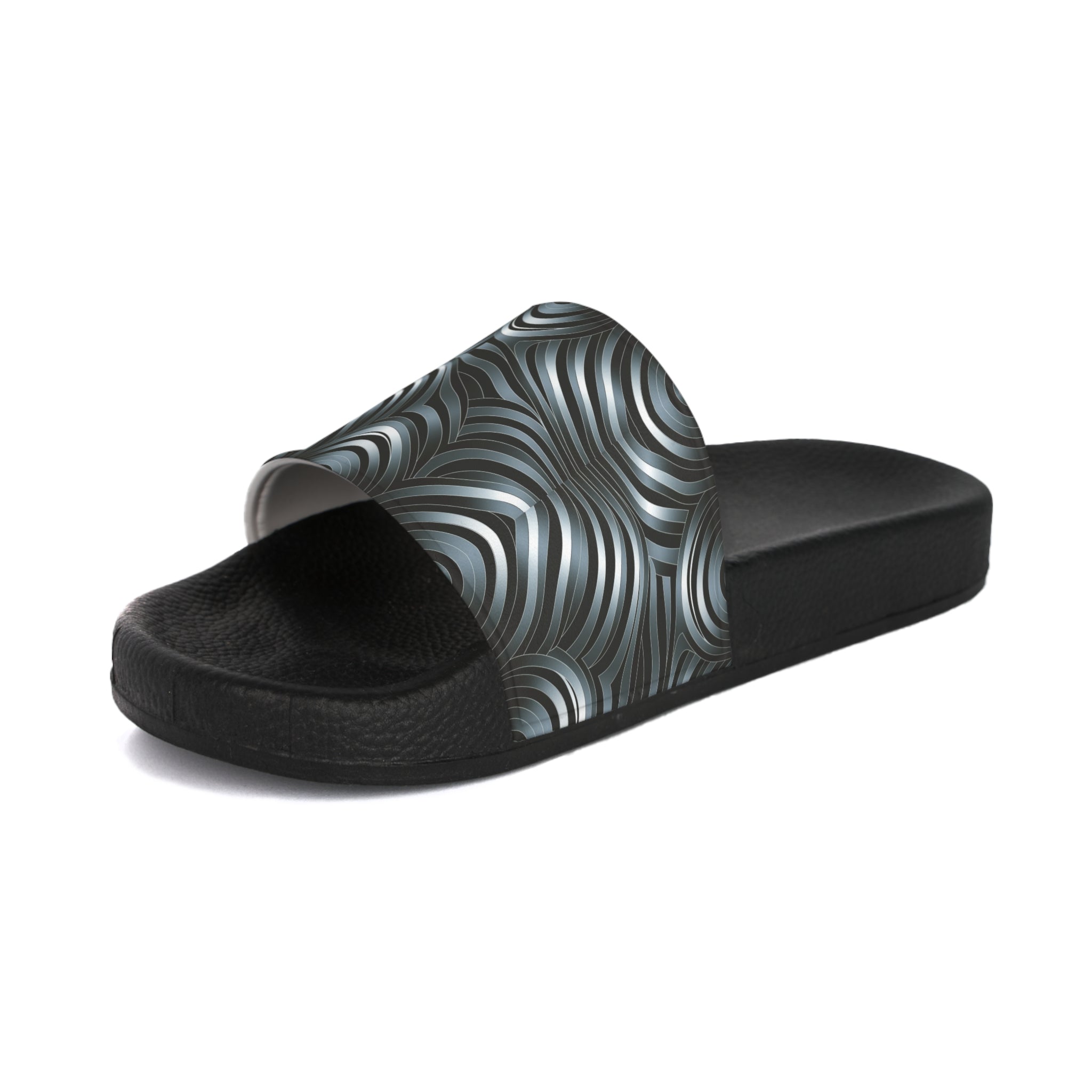 Stylish Men's Slide Sandals with Wave Pattern - Perfect for Summer and Relaxation
