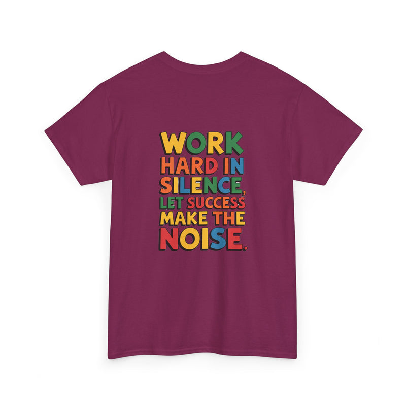 Work hard in Silence Unisex Heavy Cotton Tee for Everyday Style