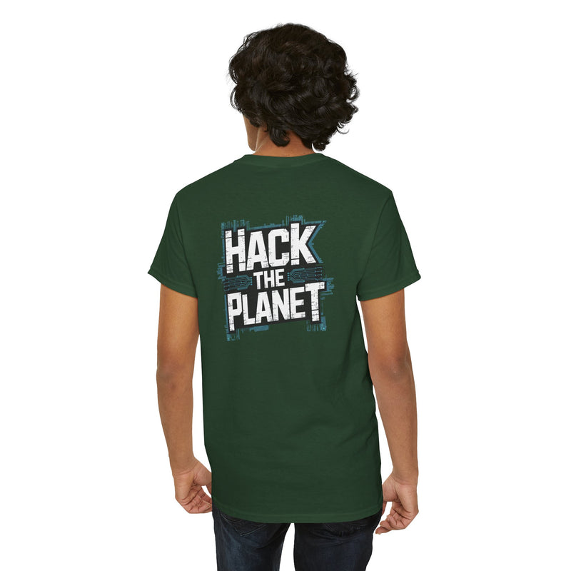 Unisex Heavy Cotton Tee: "Hack the Planet" - T-Shirt