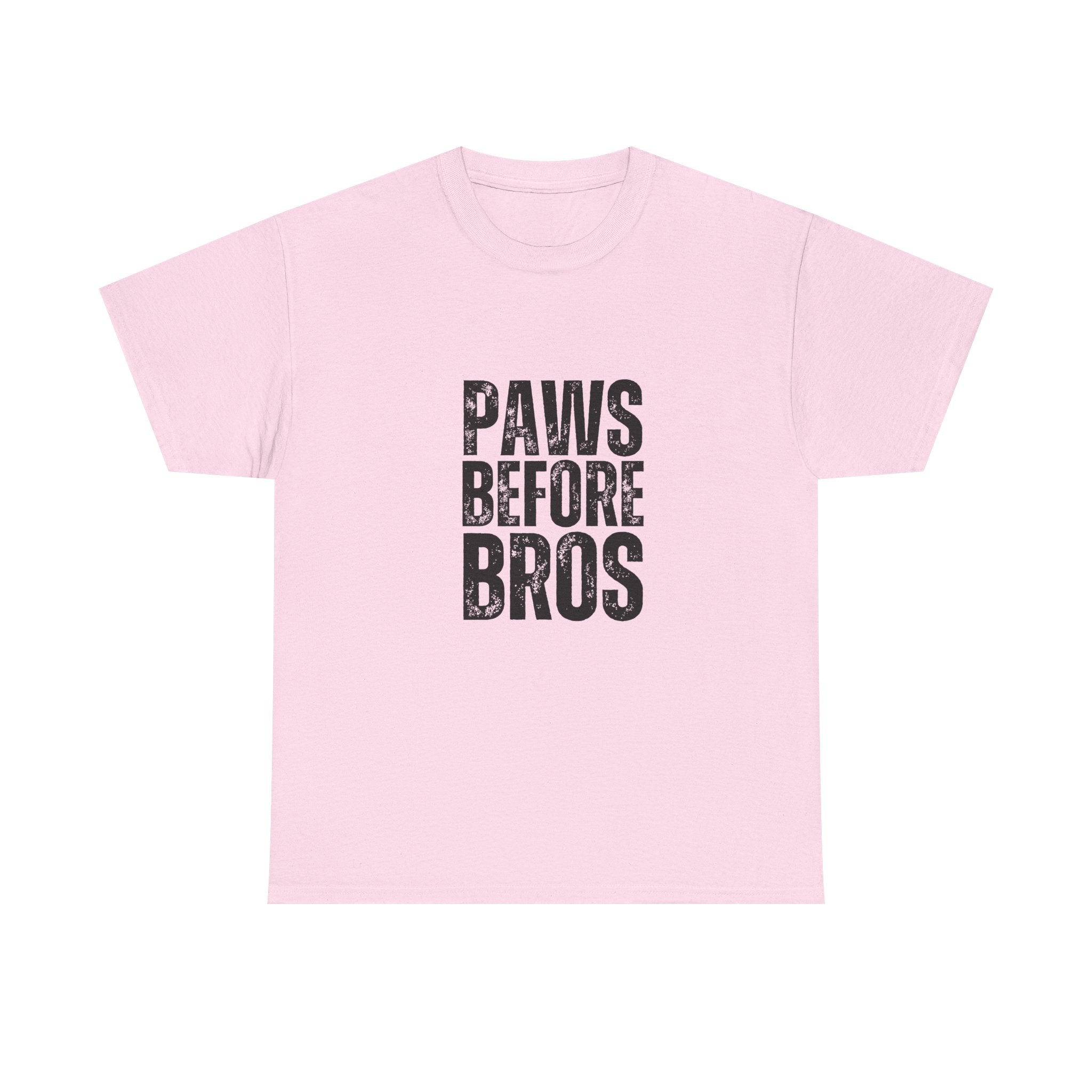 Unisex Heavy Cotton Tee - 'Paws Before Bros' Graphic T-Shirt