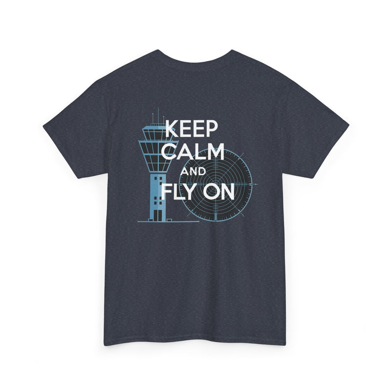 Keep Calm and Fly On Unisex Heavy Cotton Tee