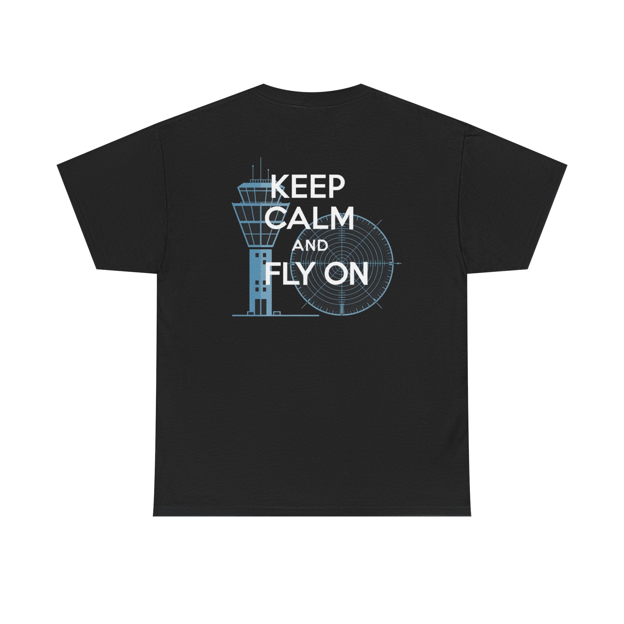 Keep Calm and Fly On Unisex Heavy Cotton Tee