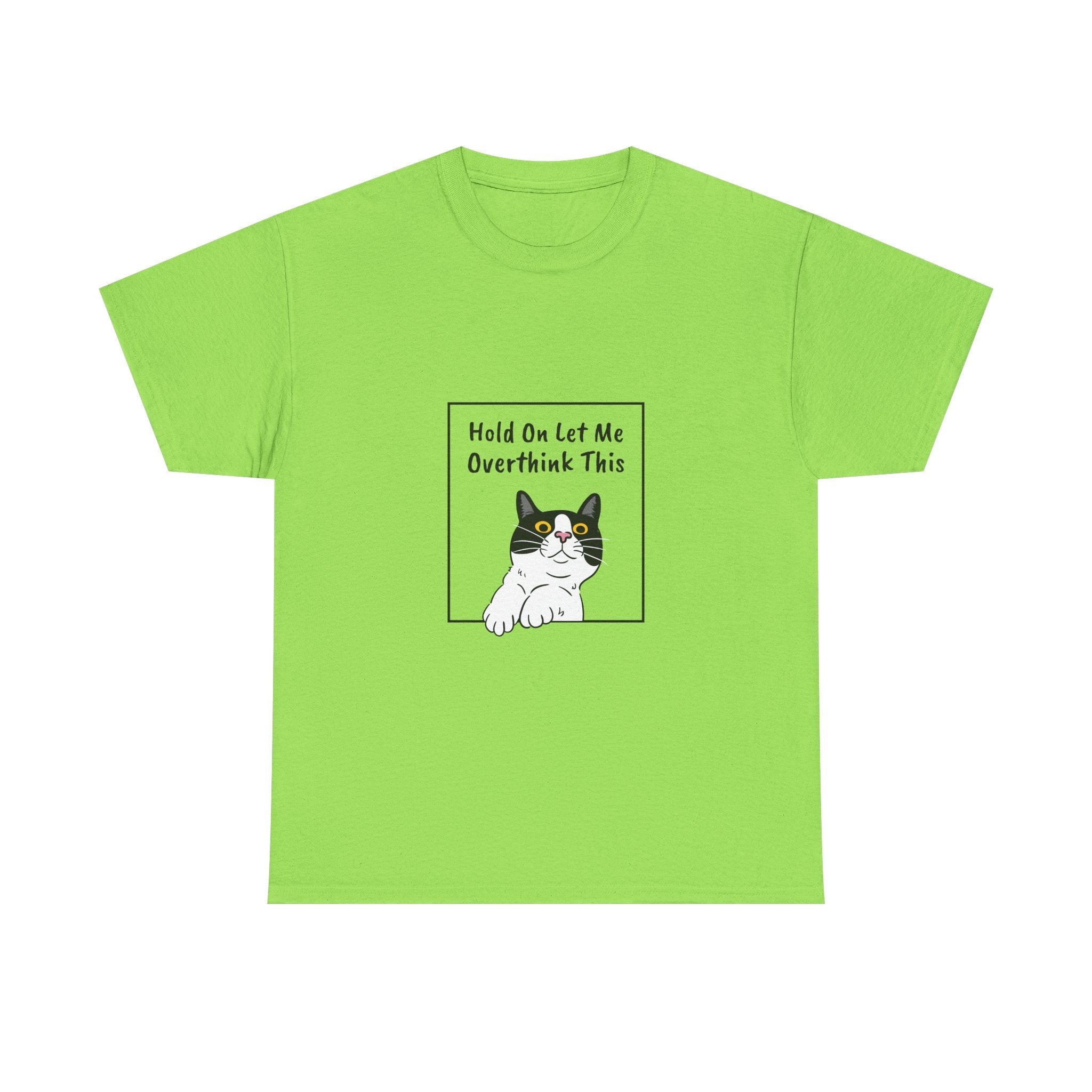 Funny Cat Overthink Tee - Unisex Heavy Cotton Shirt