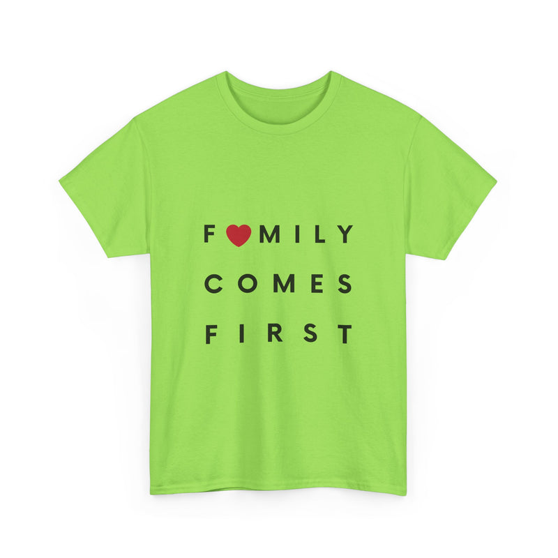 Family Comes First Unisex Heavy Cotton Tee