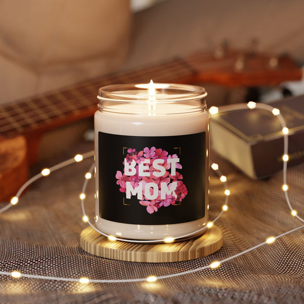 Best Mom Scented Soy Candle - 9oz Floral Gift for Mother's Day