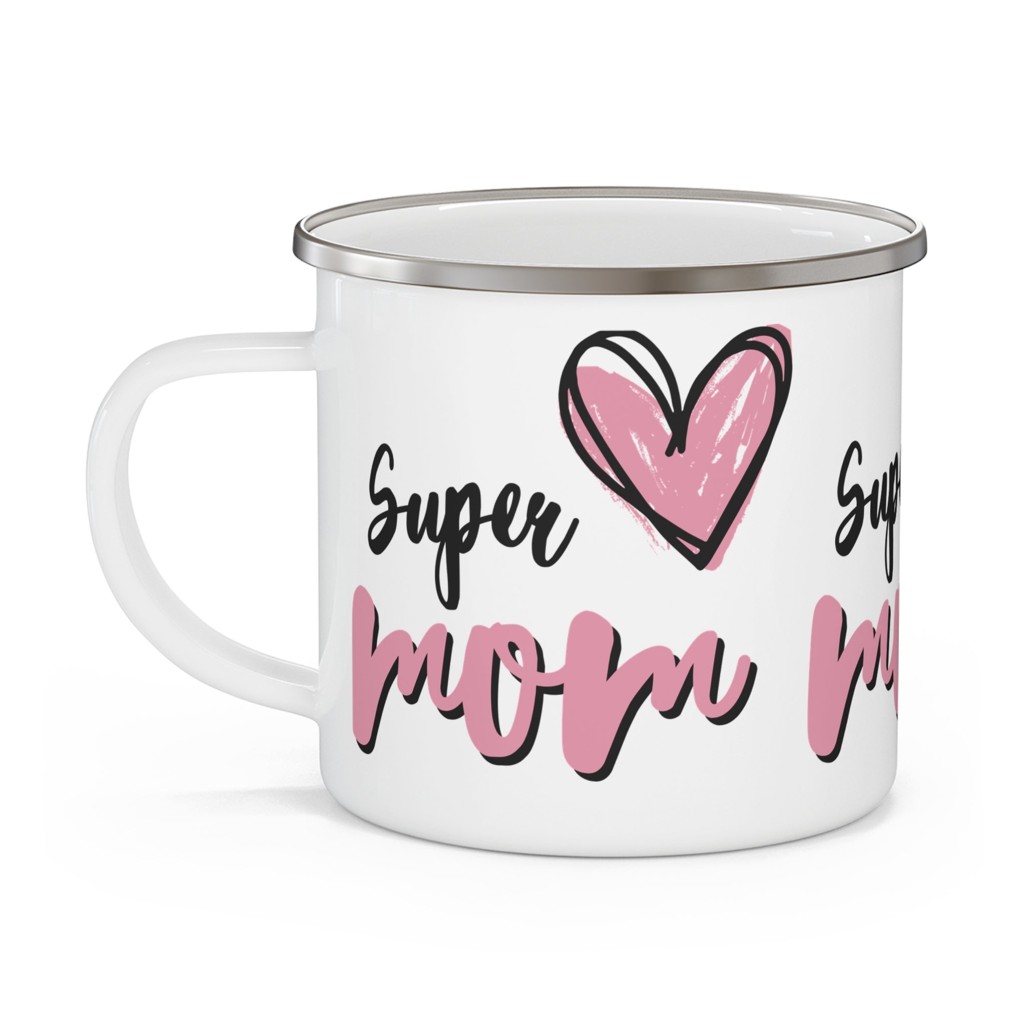 Super Mom Enamel Camping Mug - Perfect Gift for Mother's Day & Nature Lovers