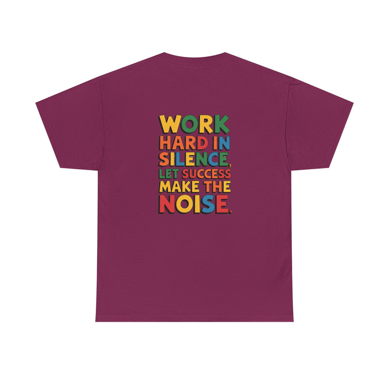 Work hard in Silence Unisex Heavy Cotton Tee for Everyday Style
