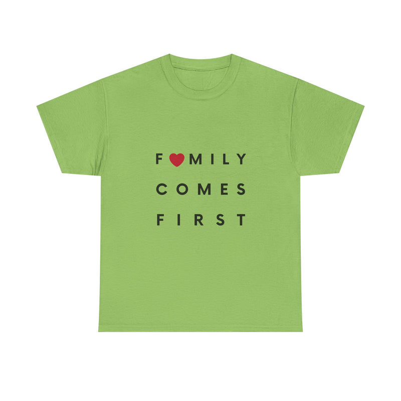 Family Comes First Unisex Heavy Cotton Tee