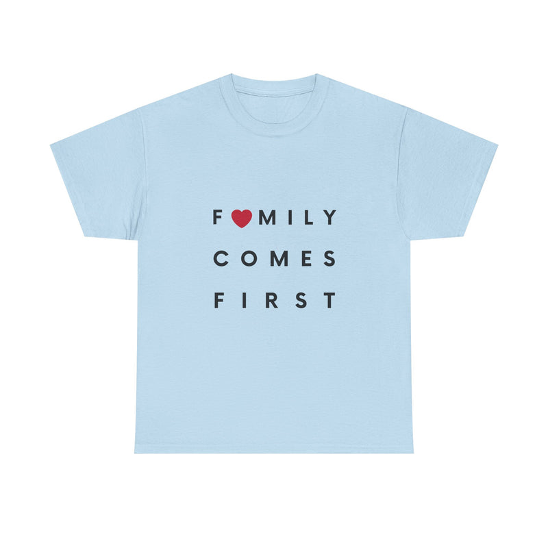 Family Comes First Unisex Heavy Cotton Tee