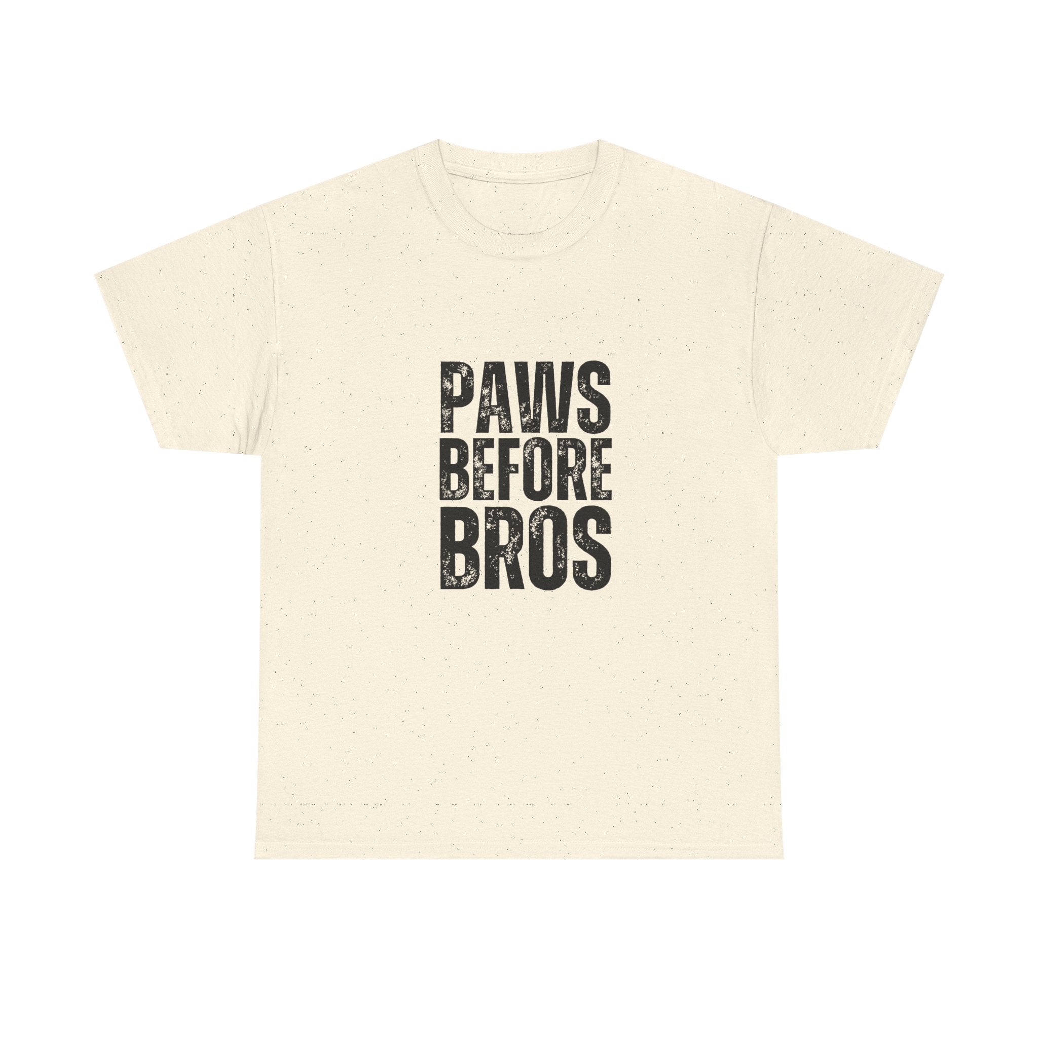 Unisex Heavy Cotton Tee - 'Paws Before Bros' Graphic T-Shirt