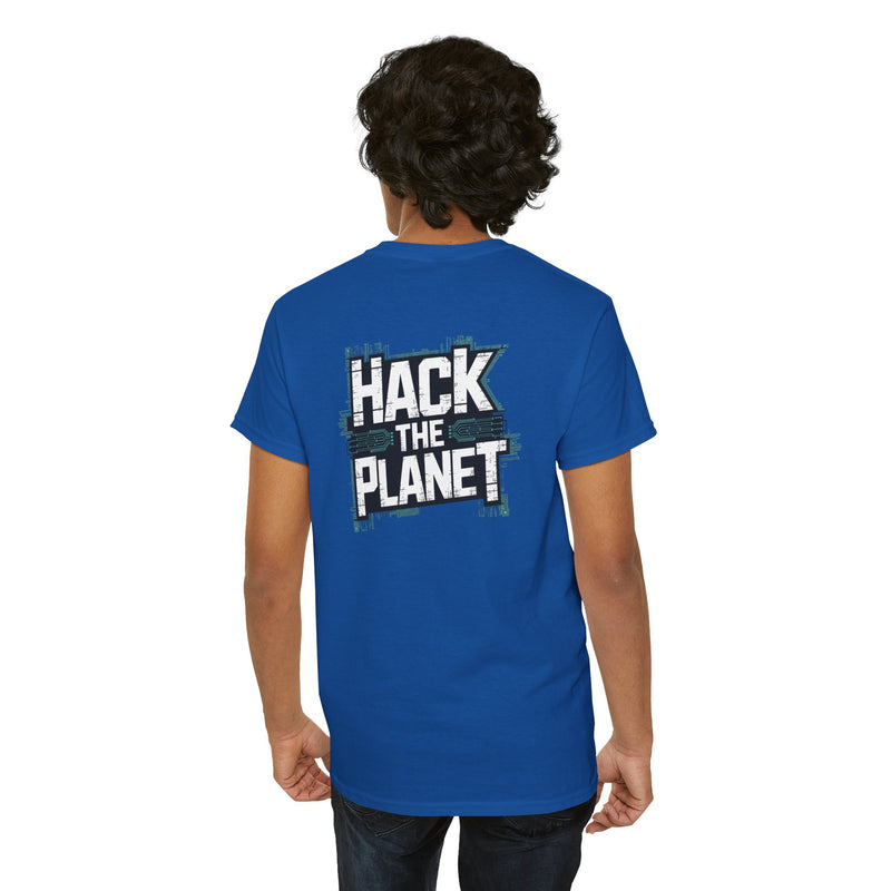 Unisex Heavy Cotton Tee: "Hack the Planet" - T-Shirt
