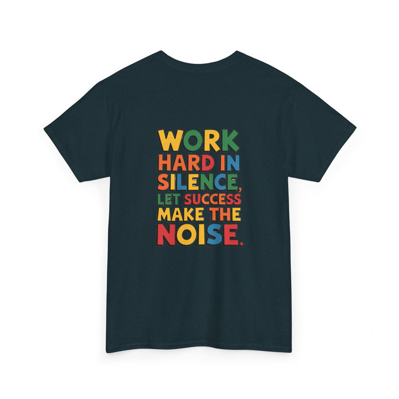 Work hard in Silence Unisex Heavy Cotton Tee for Everyday Style