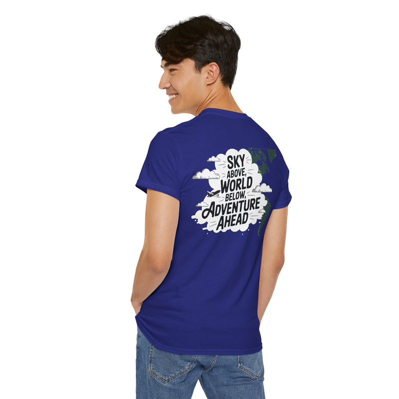 Unisex Heavy Cotton Tee: "sky above world below" T-Shirt