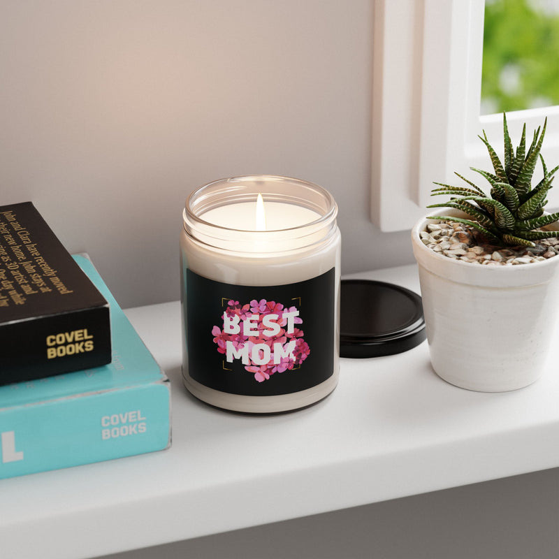 Best Mom Scented Soy Candle - 9oz Floral Gift for Mother's Day