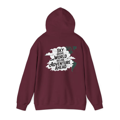 Unisex Heavy Blend™ Hooded Sweatshirt Sky above world below