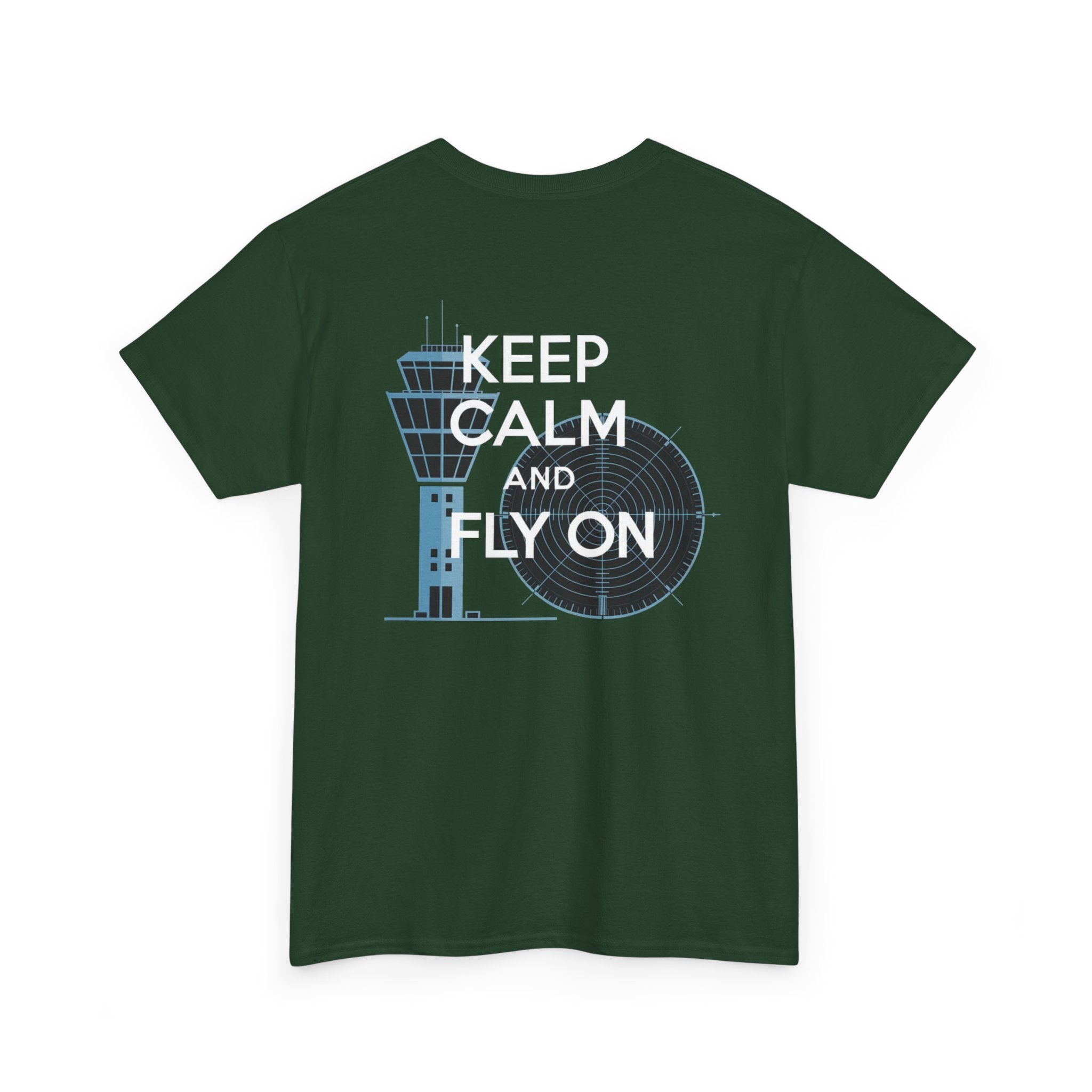 Keep Calm and Fly On Unisex Heavy Cotton Tee