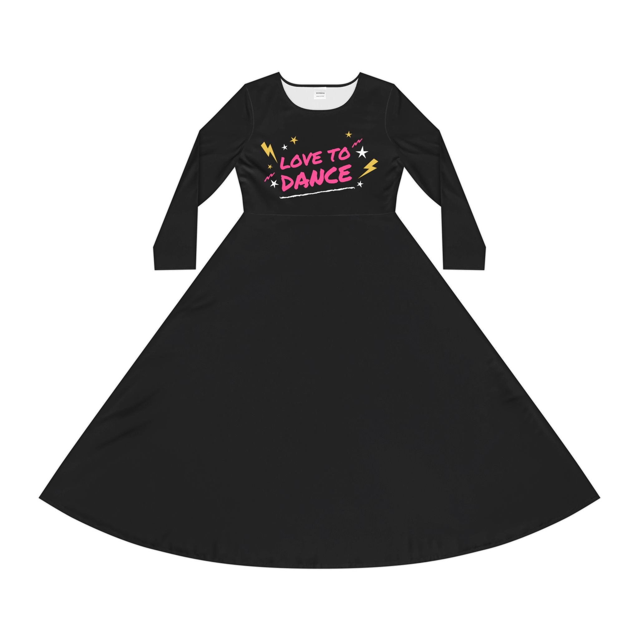 Love to Dance Long Sleeve Dress for Dance Lovers